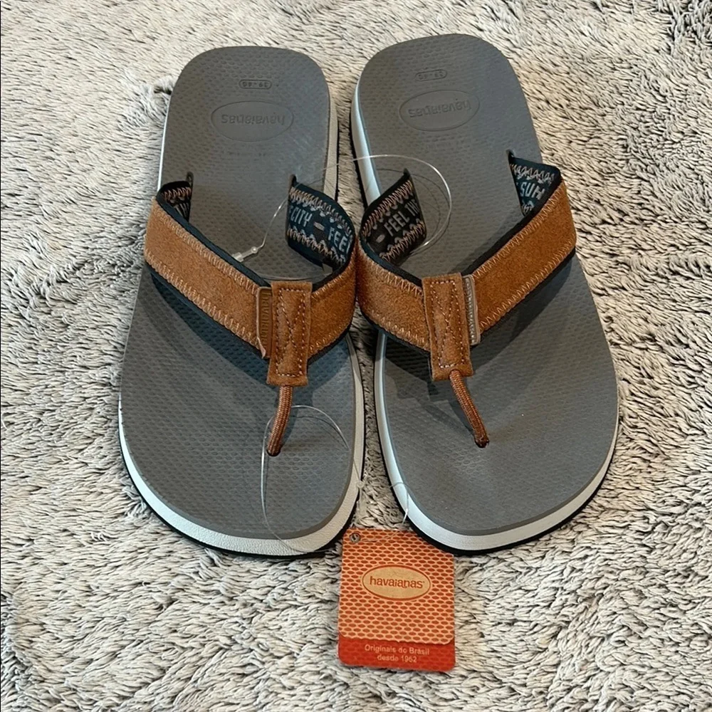 Havaianas Men's Graphite Gray Flip Flops size 8 made in Brazil